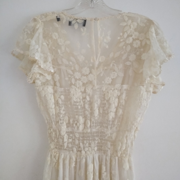 The Kooples Ecru Lace Sheer Details Embroidered Dress - Picture 10 of 13